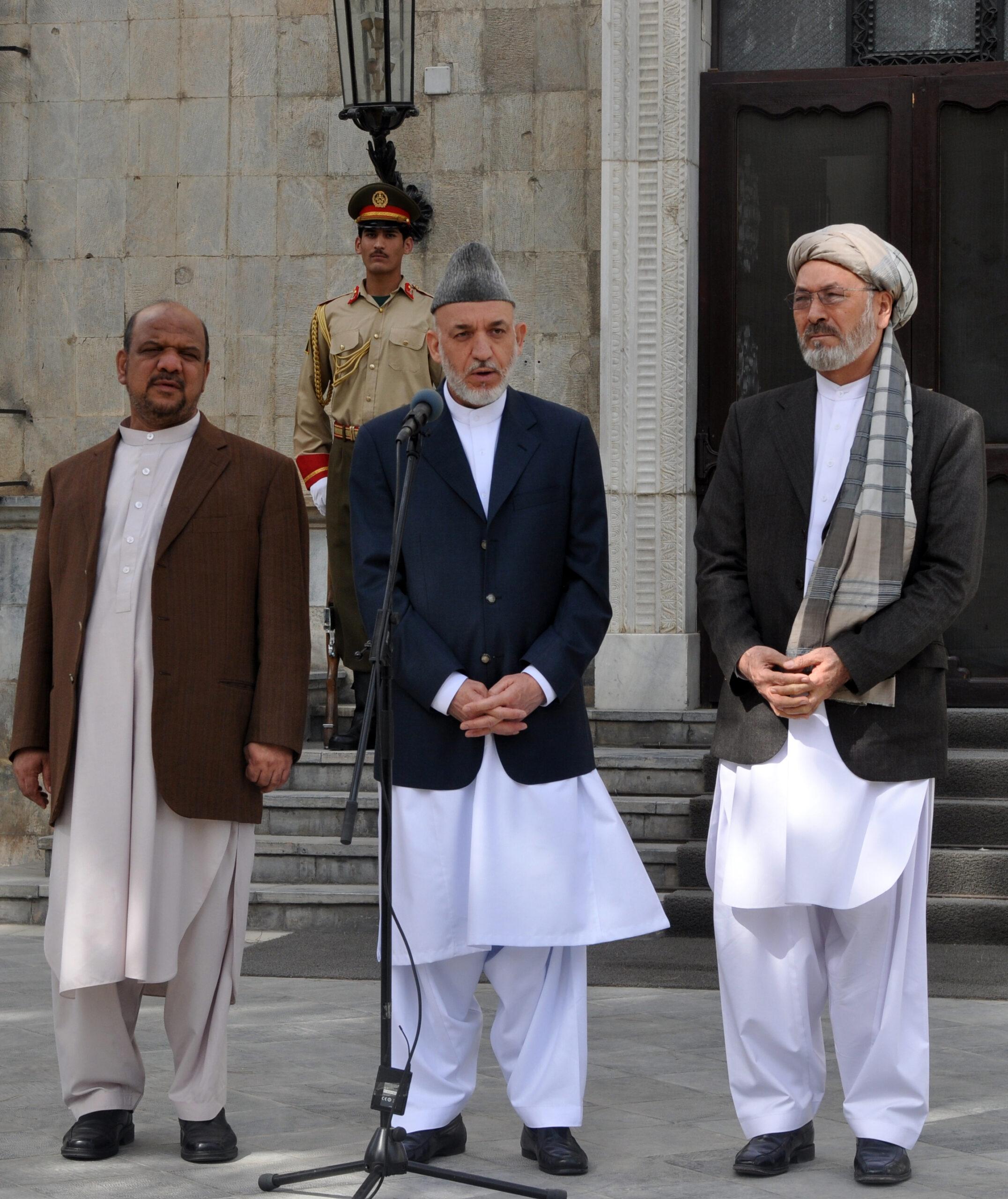 President Hamid Karzai talks to Media about the Election day