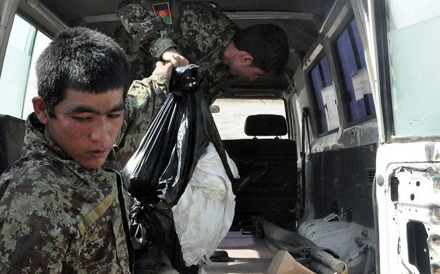 Two Afghan National Army (ANA) soldiers
