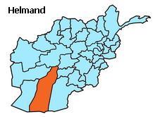 Helmand in the map of Afghanistan
