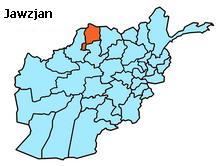 Jawzjan in the map of Afghanistan