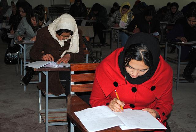 Test for admissions into university in Kabul