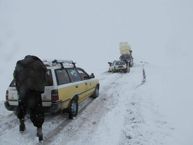 Snow blocks several roads in Takhar, Samangan
