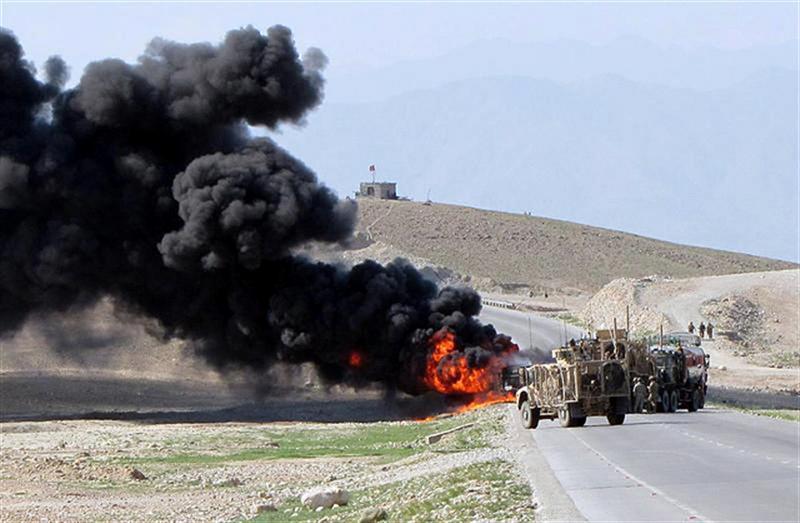 Fuel tanker, military vehicle burnt in Nangarhar