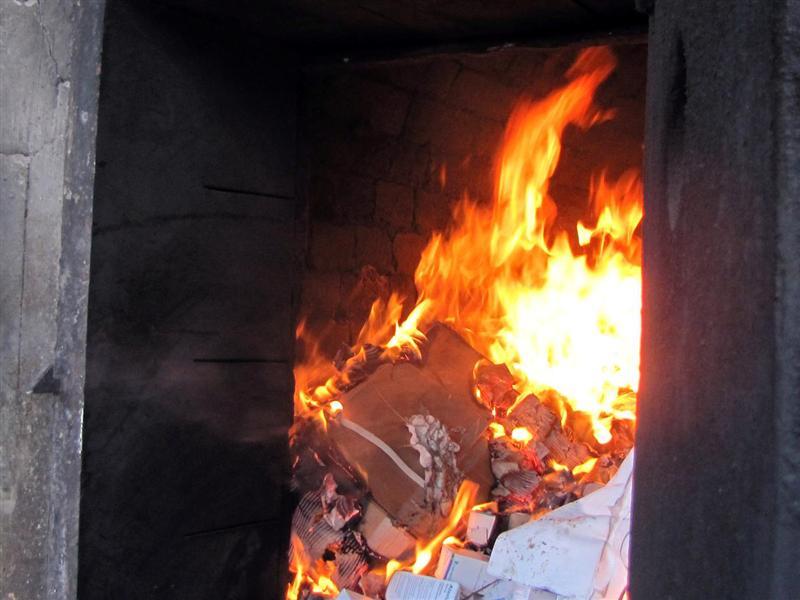 6 tonnes of expired drugs, food set on fire