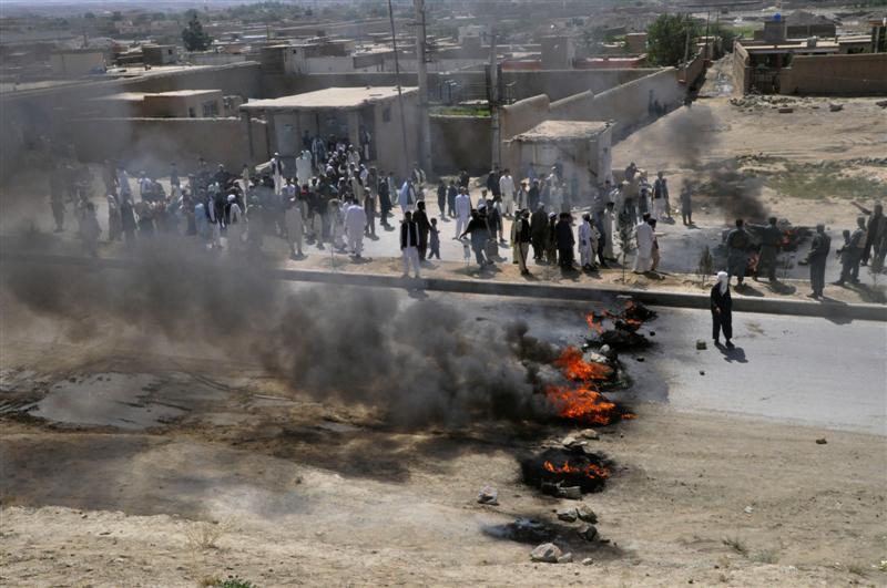 Wardak villagers protest Quran insult