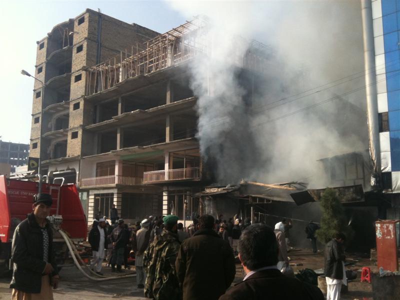 20 shops gutted in Mazar carpet market blaze