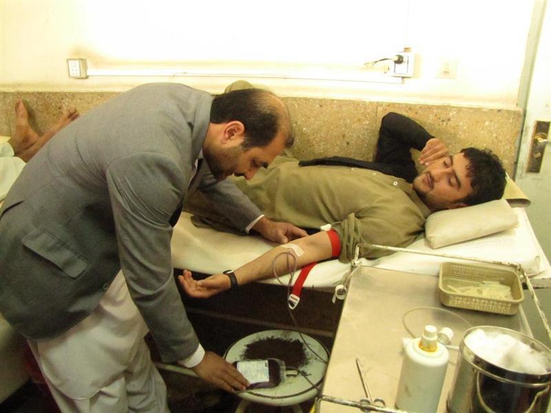 کمپاین اهداى خون درفیض آباد آغاز گرديد