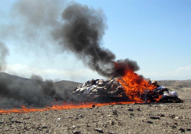 Huge quantity of hashish torched in Kandahar