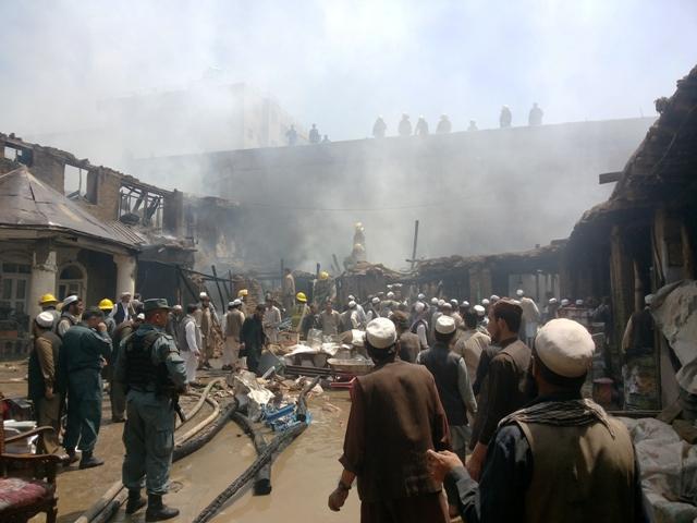 Huge losses claimed as Kabul market blaze put out