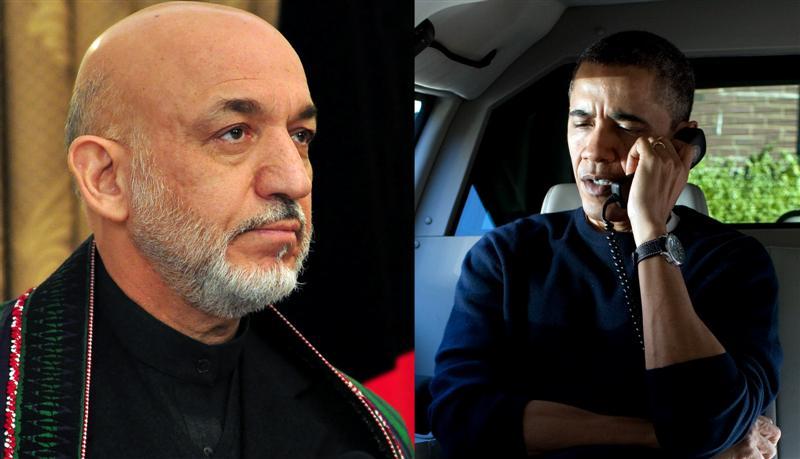 Obama, Karzai talk security switch on phone