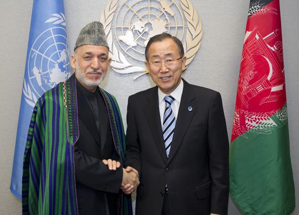 رئيس جمهور افغانستان با سرمنشى ملل متحد ملاقات نمود