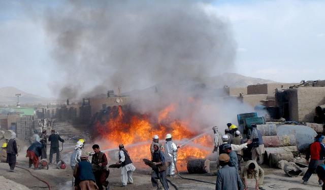 Dozens of shops gutted by Jalalabad fire