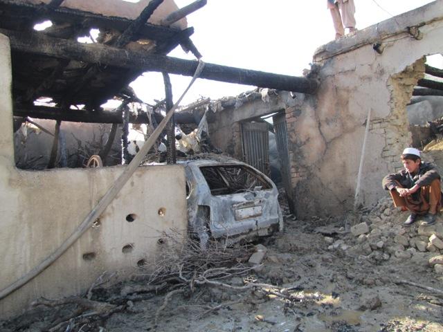 House gutted by ISAF-fired flare cartridge