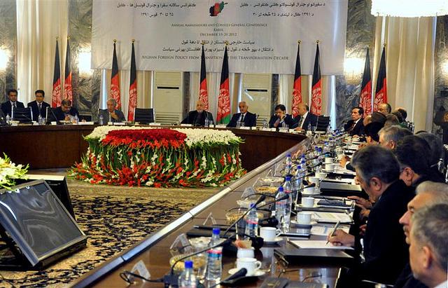 Hamid Karzai in conference