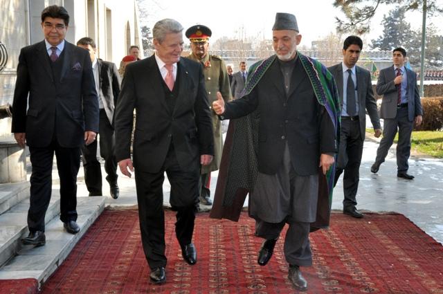 Hamid Karzai and German president