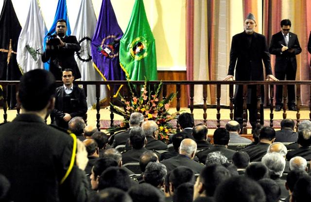 Hamid Karzai speaks visits National Military Academy