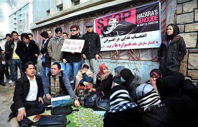 Hazara people stage protest