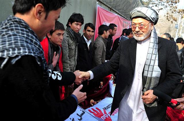 Abdul Karim Khalili visits  Hazara people