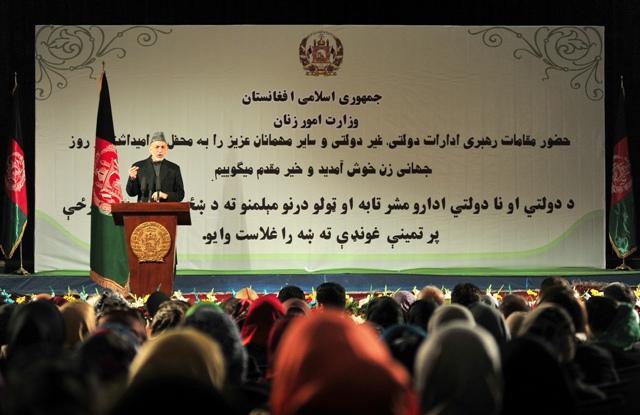 President Hamid Karzai addresses
