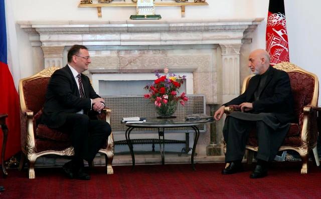 Czech Republic PM meets Karzai