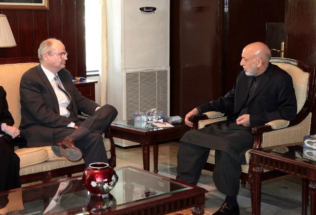Karzai, Dobbins discuss peace drive