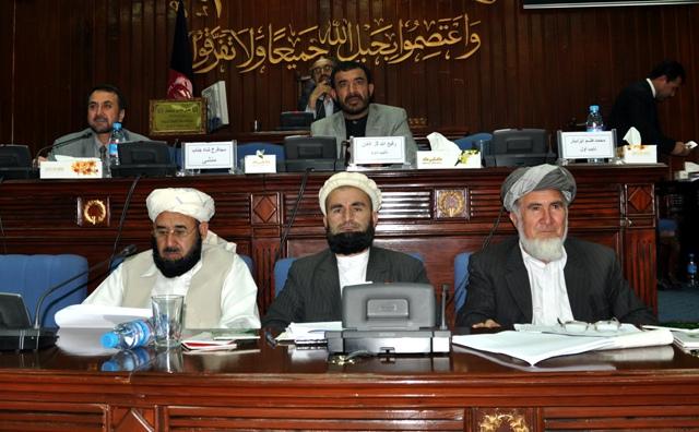 Senators in Monday’s session of Meshrano Jirga