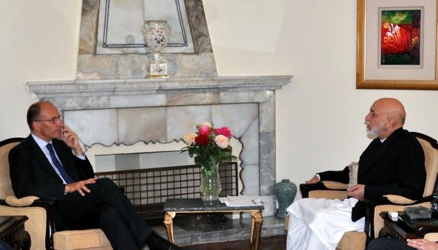 President Hamid Karzai and Italian Prime Minister