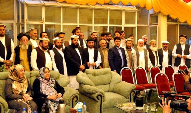 Senators attend the first session of Meshrano Jirga