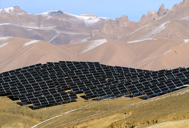 Solar power panels in Bamyan