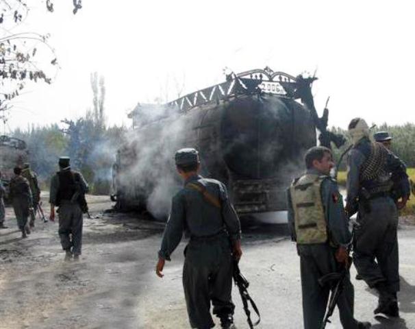 Dozens of Bagram shops burnt as fuel tanker explodes