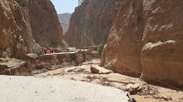 flood destroyed Kabul-Balkh highway in Khulam