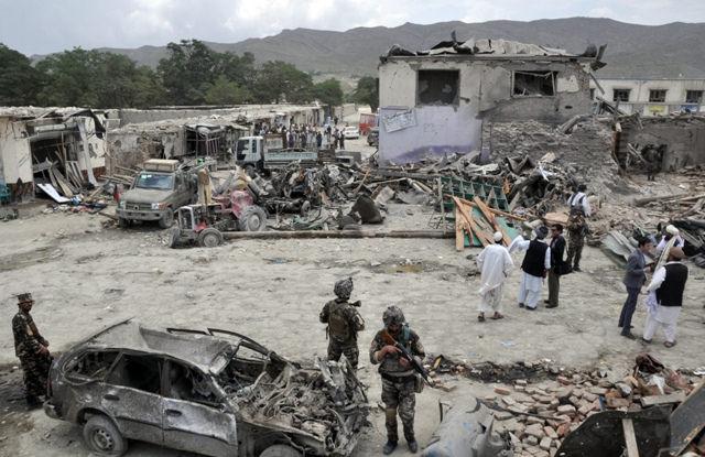 Orgun bazaar after explosion in Paktika