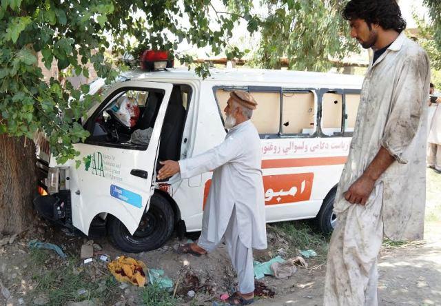 د يوه روغتون پر امبولانس چاودنه شوې