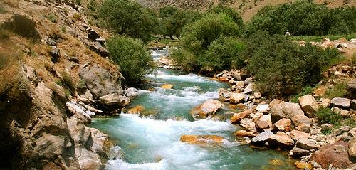 Beautiful view of a river in Badakhshan