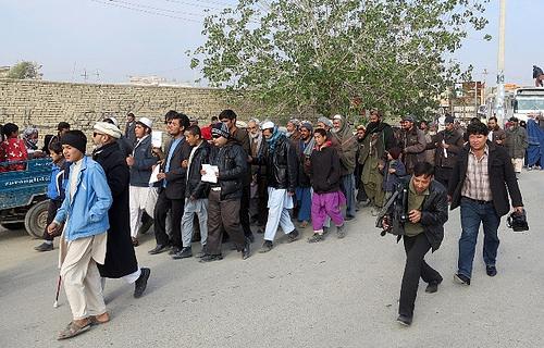 People with disabilities staged protest in Balkh