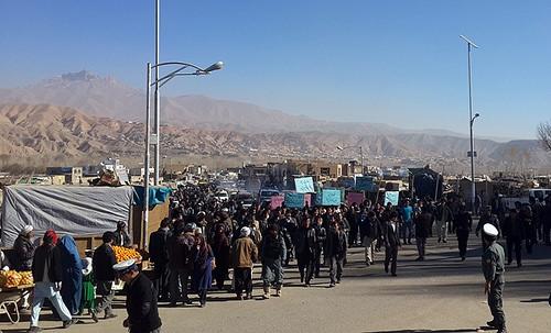 Civil Society actives staged protest in Bamyan
