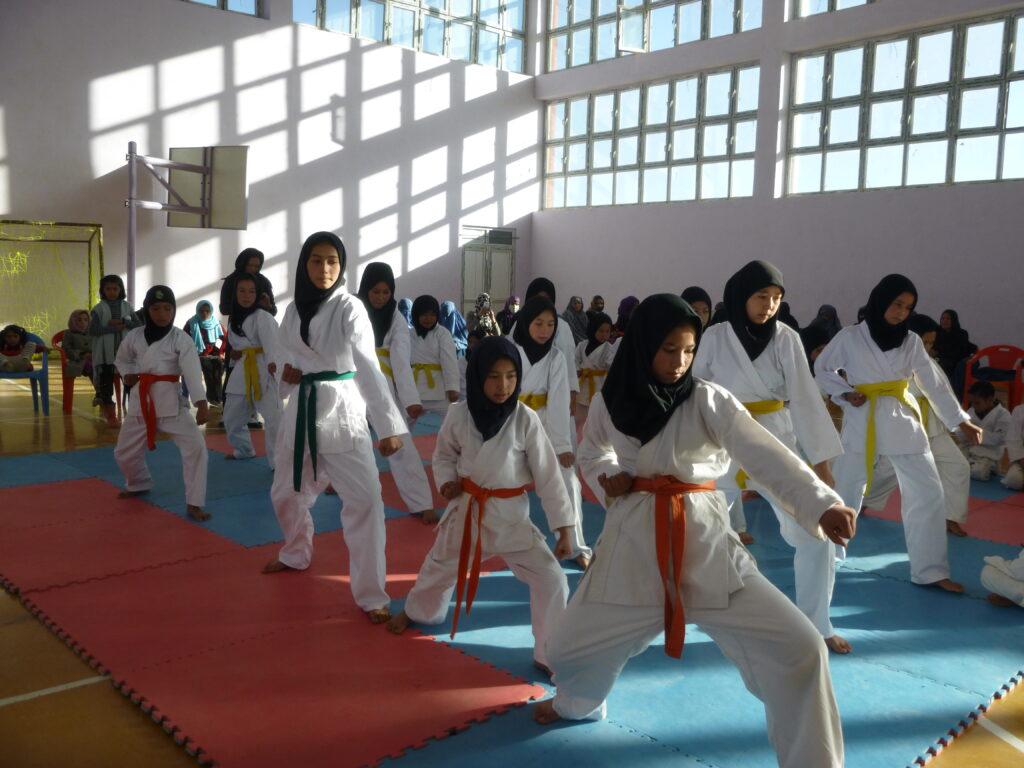 Female karate players trained in Ghazni