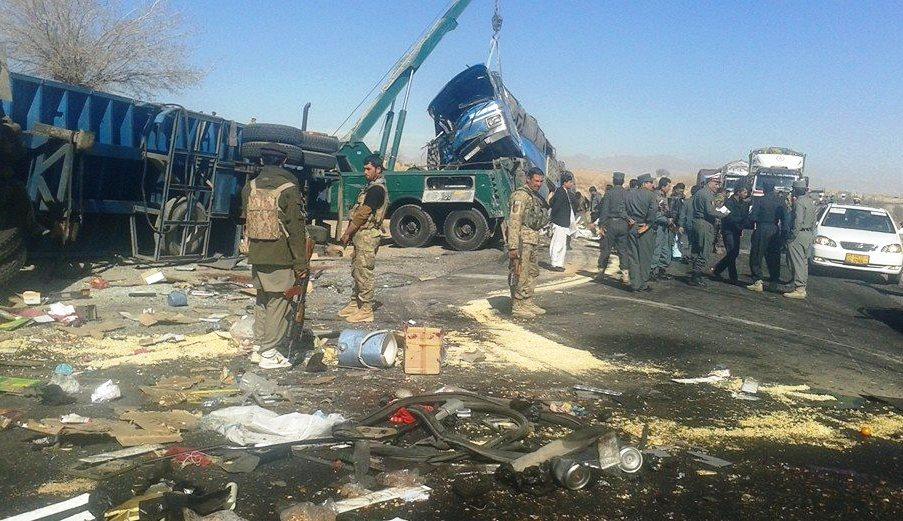 3 dead, 20 wounded in Ghazni bus-trailer crash