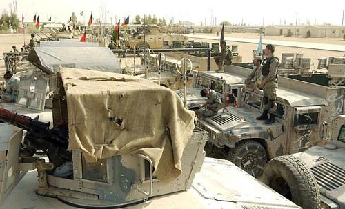Hundreds of Humvee vehicles recently delivered to US forces in Afghanistan