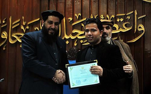 Muslimyar awards certificate to PAN reporter