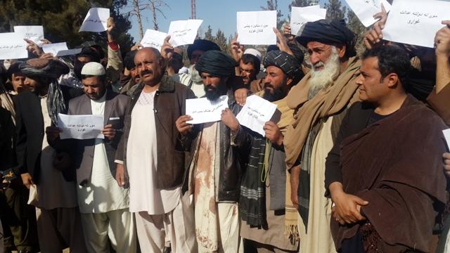 Helmand residents protest attack on wedding party
