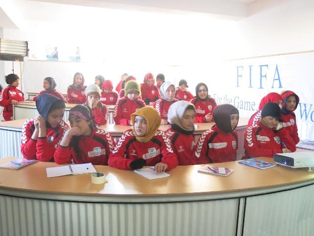 Women football referees being trained in Mazar