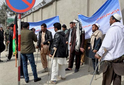 People with disabilities staged protest in Kabul