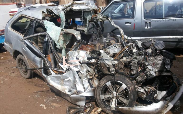 Car-bus collision leaves 1 dead, 8 injured in Nangarhar