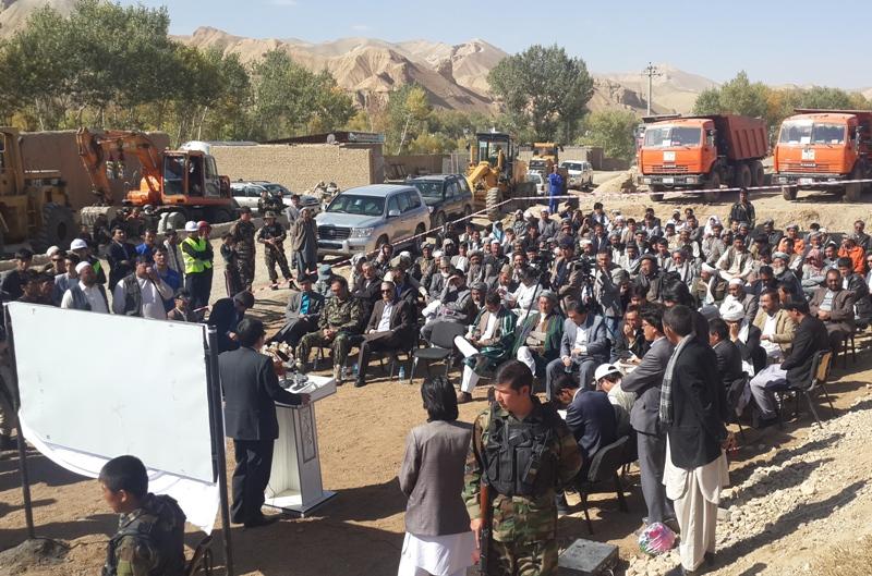 1.5-km road being blacktopped in Bamyan
