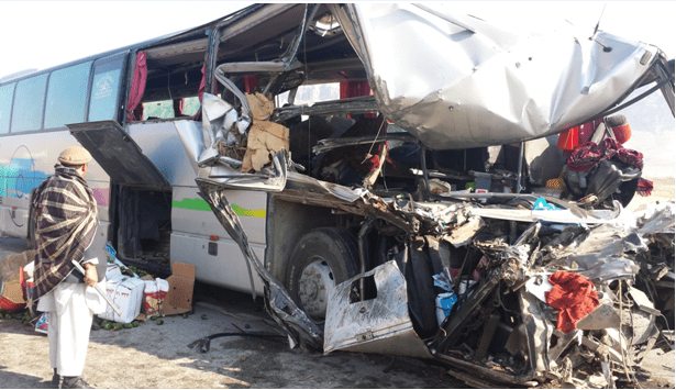 8 passengers injured in Ghazni bus crash