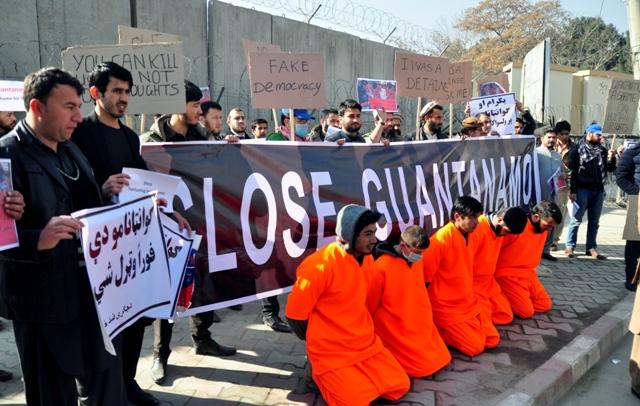 Ex-inmates join protestors in Kabul to demand Gitmo closure