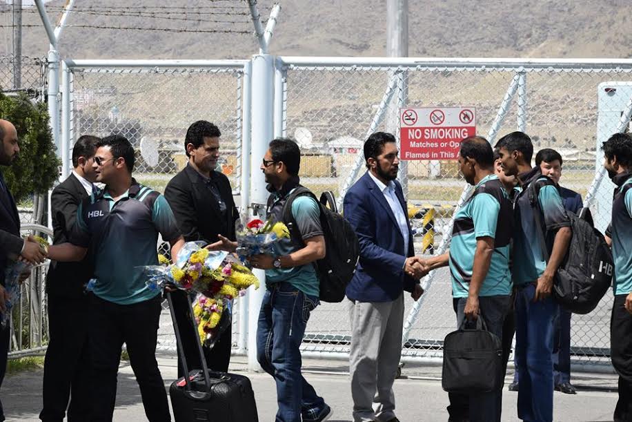 Pakistan HBL cricket team arrives in Kabul
