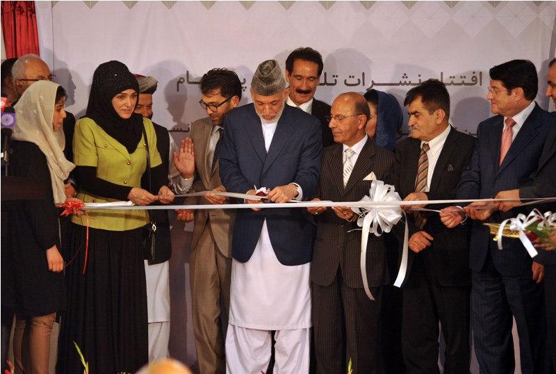 Former President Hamid Karzai during ribbon cutting ceremony