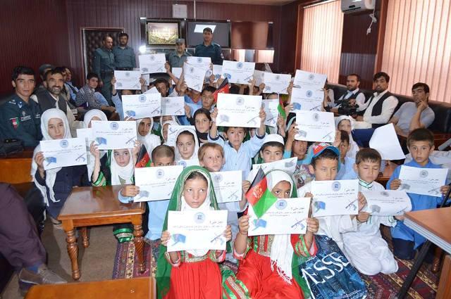 Kunduz children rally against sale of toy guns, firecrackers